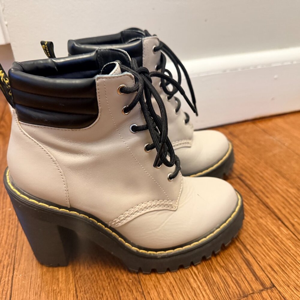 Dr. Martens Persephone Womens Grey High Block Heel Platform Ankle Boots Size US - Picture 5 of 6